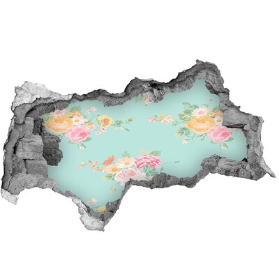 Lyuk 3d fali matrica Virágparadicsom a fal mögött
