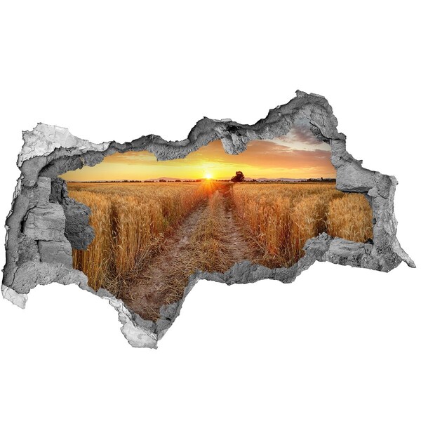 Lyuk 3d fali matrica Arany naplemente egy gabonaföld felett