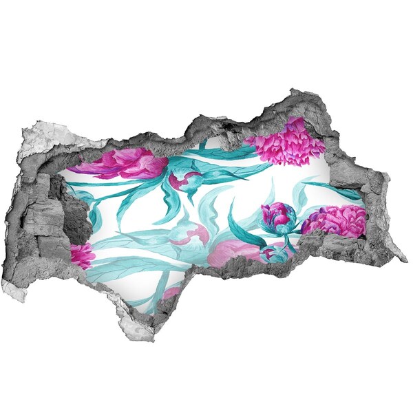 Lyuk 3d fali matrica Virágoskert a fal mögött
