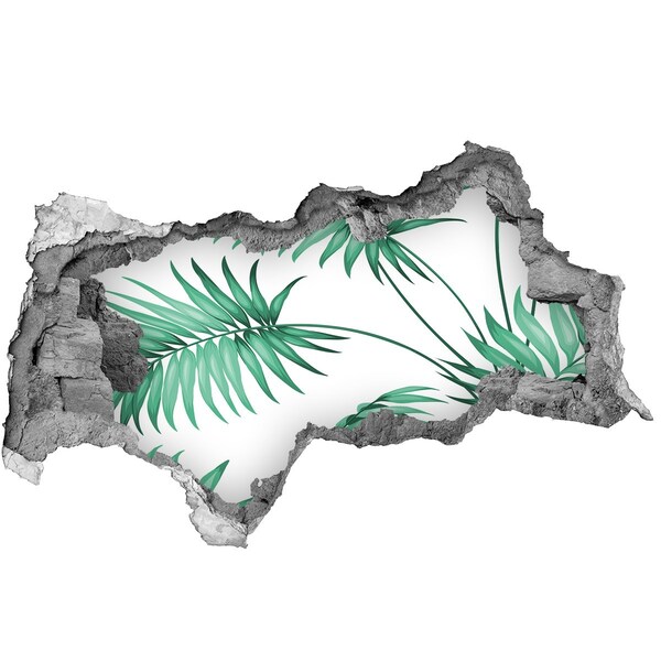 Lyuk 3d fali matrica Zöld dzsungel egy lyukon keresztül a falban