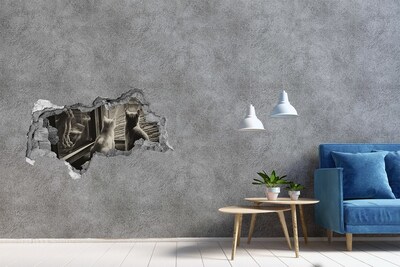 Lyuk 3d fali matrica Macskák az ablaknál