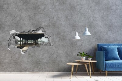 Lyuk 3d fali matrica Kilátás a mólóra a víz felett