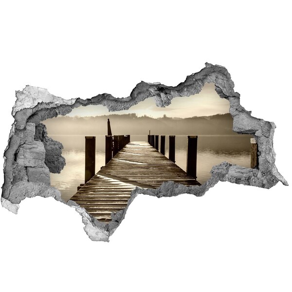 Lyuk 3d fali matrica Móló nyugodt víz felett