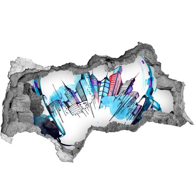 Lyuk 3d fali matrica Egy modern város romokban