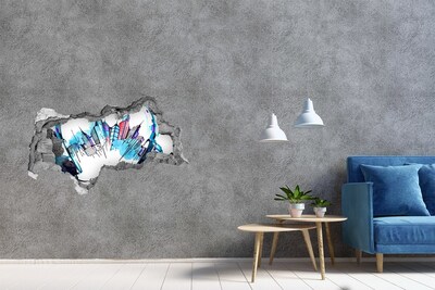 Lyuk 3d fali matrica Egy modern város romokban
