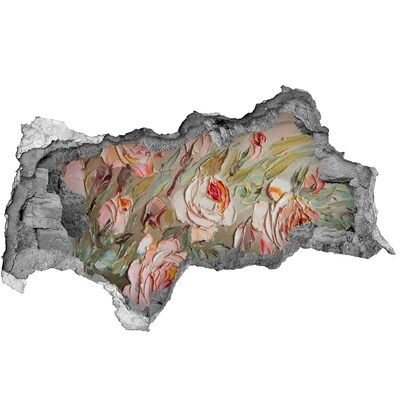 Lyuk 3d fali matrica Virágoskert egy romos falban