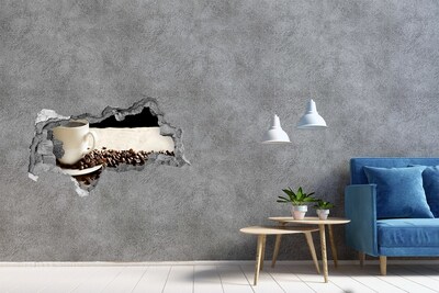 Lyuk 3d fali matrica Kávé a fal szívében