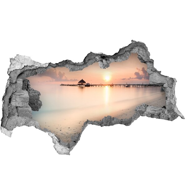 Lyuk 3d fali matrica Naplemente a móló felett