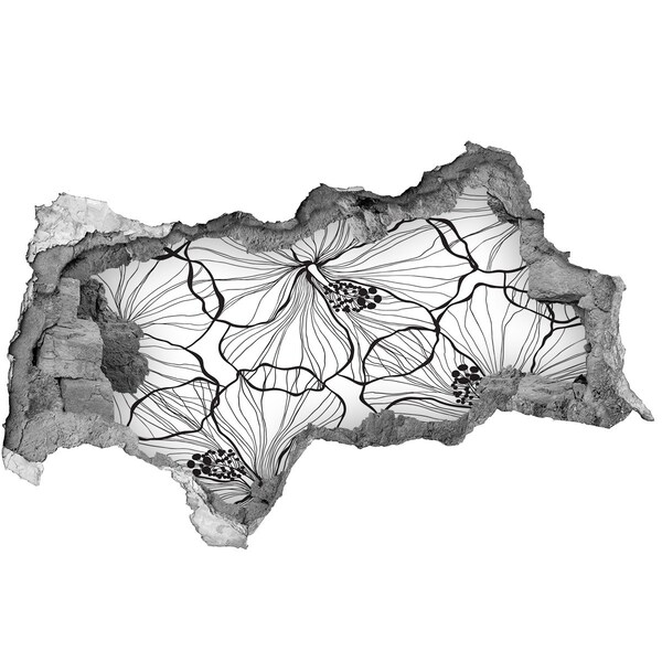 Lyuk 3d fali matrica Lyuk a falban virágmotívum