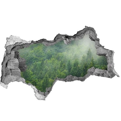 Lyuk 3d fali matrica Zöld erdő egy lyukban a falban