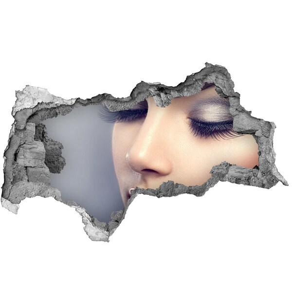 Lyuk 3d fali matrica Egy érzéki arc egy romos falban