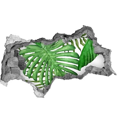 Lyuk 3d fali matrica Zöld dzsungel a fal mögött
