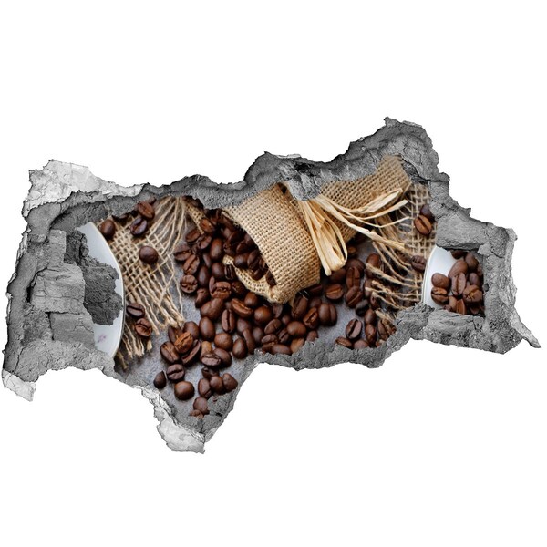 Lyuk 3d fali matrica Kávé egy romos falban