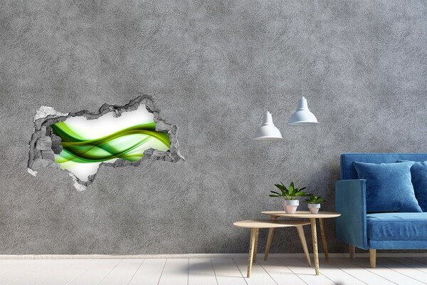 Lyuk 3d fali matrica Zöld hullám a falon lévő lyukban