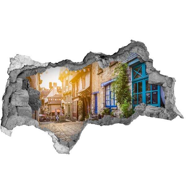 Lyuk 3d fali matrica Egy bájos utca a városban