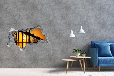 Lyuk 3d fali matrica Naplemente a móló felett