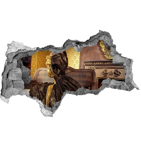 Lyuk 3d fali matrica Egy nő elegáns ruhában, stílusos belső térben