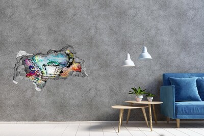 Lyuk 3d fali matrica Egy sérült fal lámpával