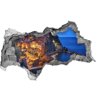 Lyuk 3d fali matrica Egy festői tengerparti város