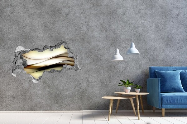 Lyuk 3d fali matrica Absztrakt tájkép egy lyukban a falban