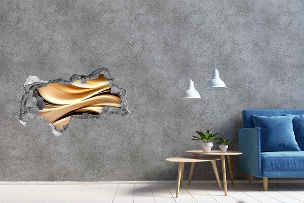 Lyuk 3d fali matrica Arany hullámok a falban