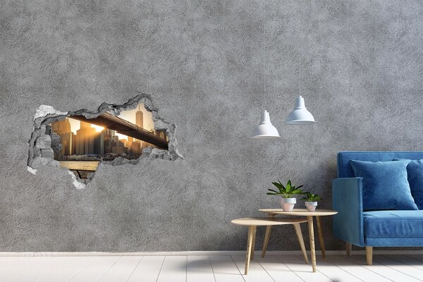 Lyuk 3d fali matrica Híd a lenyugvó napban