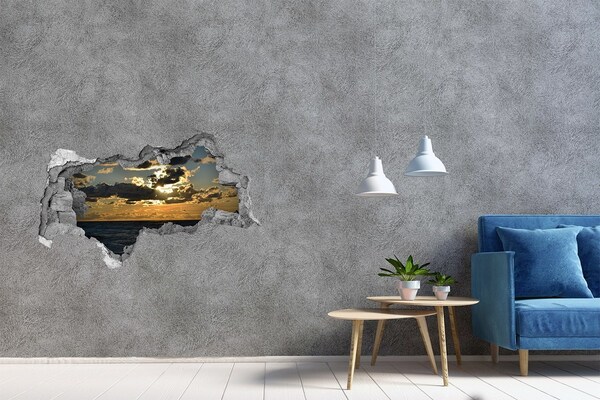 Lyuk 3d fali matrica Naplemente a tenger felett