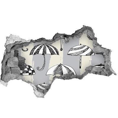 Lyuk 3d fali matrica Bájos napernyők a strandon