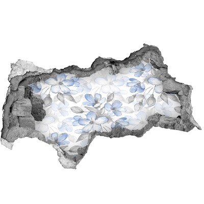 Lyuk 3d fali matrica Virágminta egy lyukon keresztül a falon