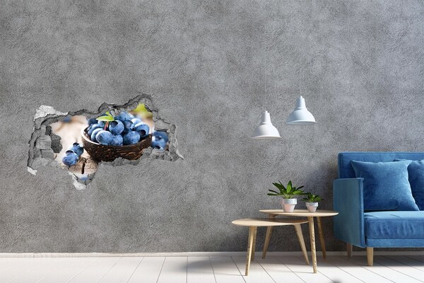 Lyuk 3d fali matrica Bogyók egy fából készült tálban