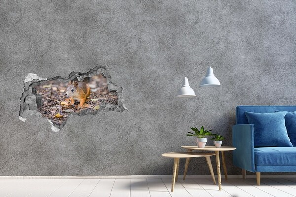 Lyuk 3d fali matrica Mókus az erdőben