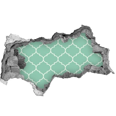 Lyuk 3d fali matrica Zöld mozaik egy sérült fal hátterében