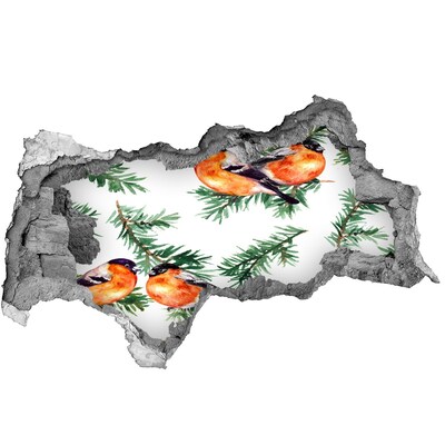 Lyuk 3d fali matrica Madarak zöld háttér előtt