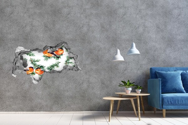 Lyuk 3d fali matrica Madarak zöld háttér előtt