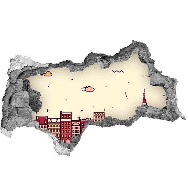 Lyuk 3d fali matrica A város a fal mögött