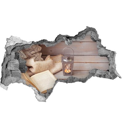 Lyuk 3d fali matrica Egy hangulatos sarok lámpással