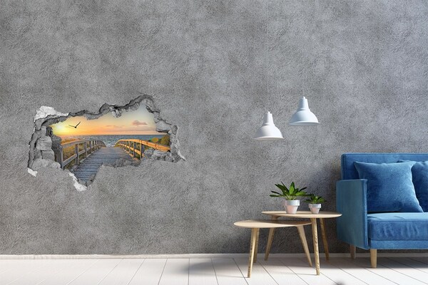 Lyuk 3d fali matrica Naplemente a tenger felett