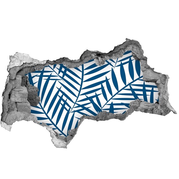 Lyuk 3d fali matrica Trópusi levelek egy lyukban a falban