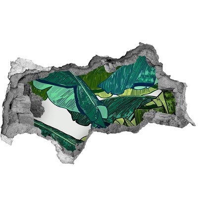 Lyuk 3d fali matrica Trópusi kert banánlevelekkel