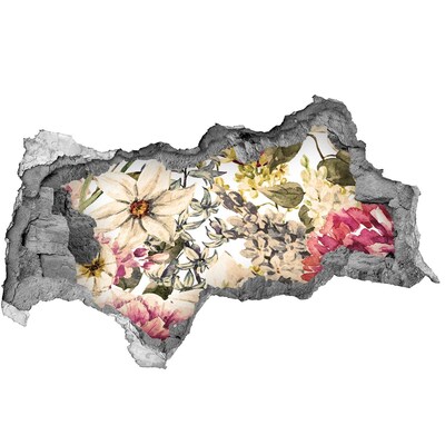 Lyuk 3d fali matrica Virágoskert a fal mögött