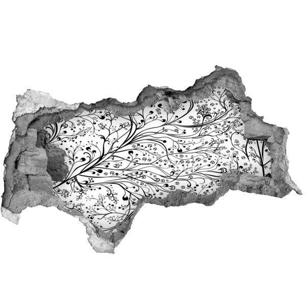 Lyuk 3d fali matrica Virágminta a falon