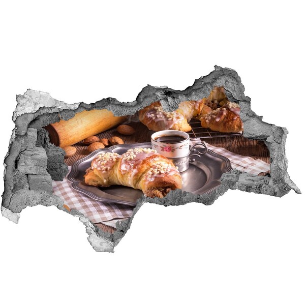 3d-s lyukat fali matrica Finom croissant-ok kávéval