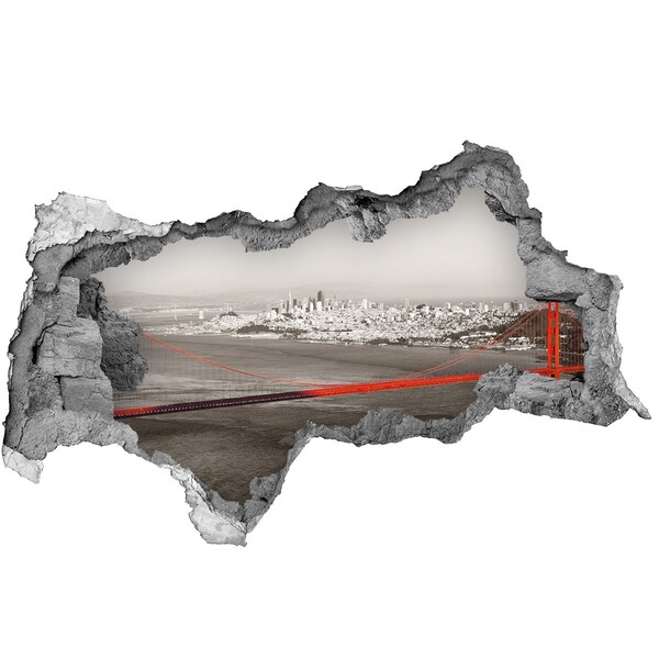 3d-s lyukat fali matrica San Francisco látképe a Golden Gate híddal