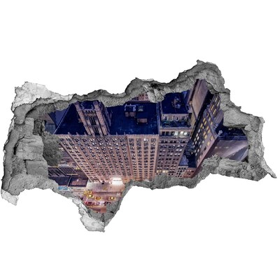 3d-s lyukat fali matrica Kilátás a város magasából éjszaka