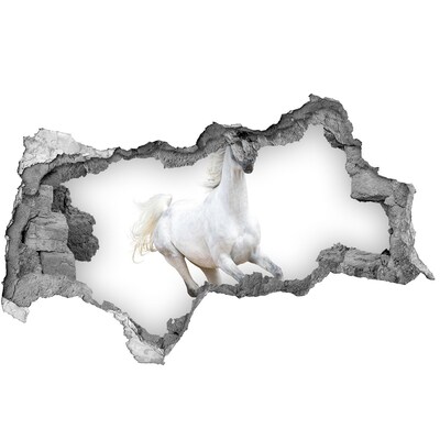 3d-s lyukat fali matrica Egy fehér ló menekül