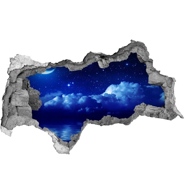 3d-s lyukat fali matrica Éjszakai égbolt az óceán felett