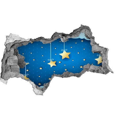3d-s lyukat fali matrica Éjszakai égbolt arany csillagokkal