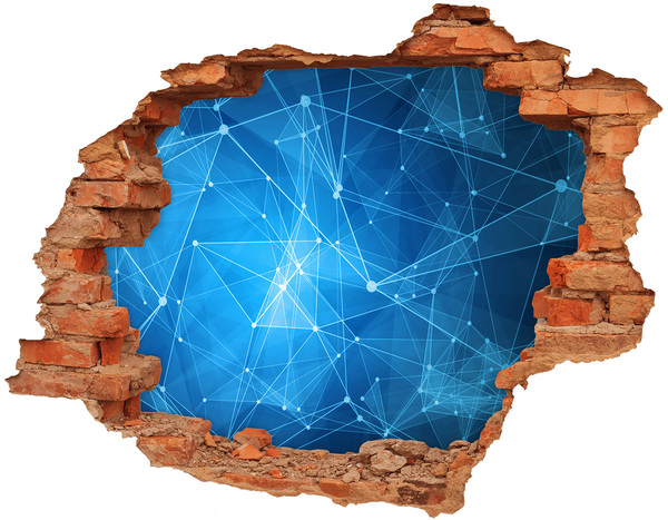 3d fali matrica lyuk a falban Digitális tér a fal mögött