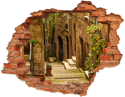 3d fali matrica lyuk a falban Egy bájos utca a városban