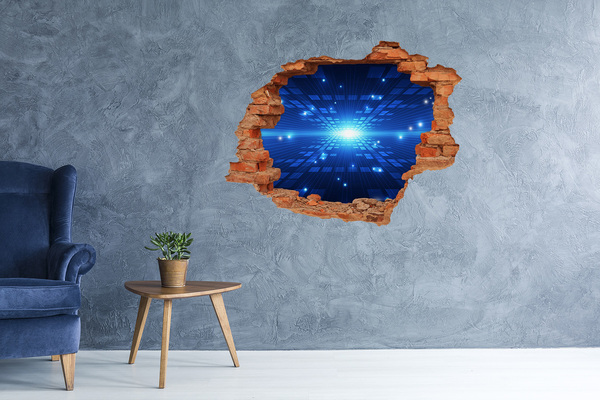 3d fali matrica lyuk a falban Digitális tér a fal mögött